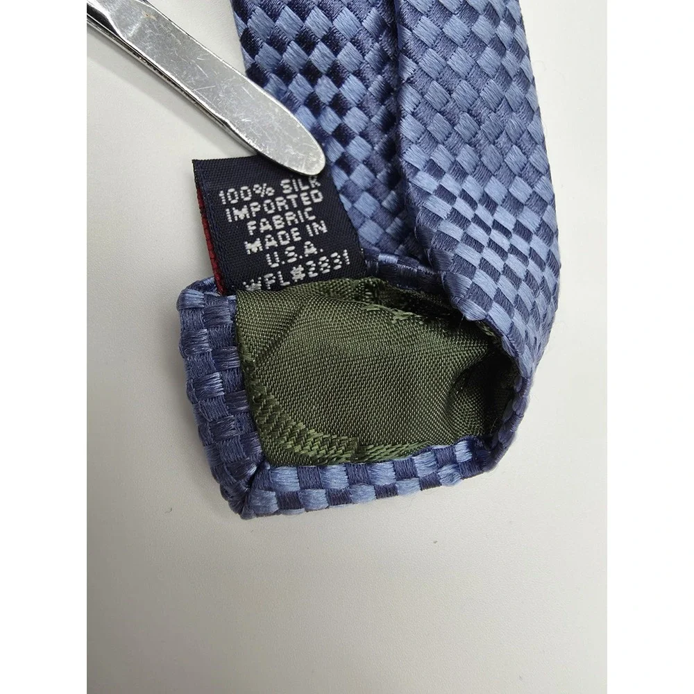 Vintage Tommy Hilfiger 100% Silk Geometric Yellow Blue Tie 58